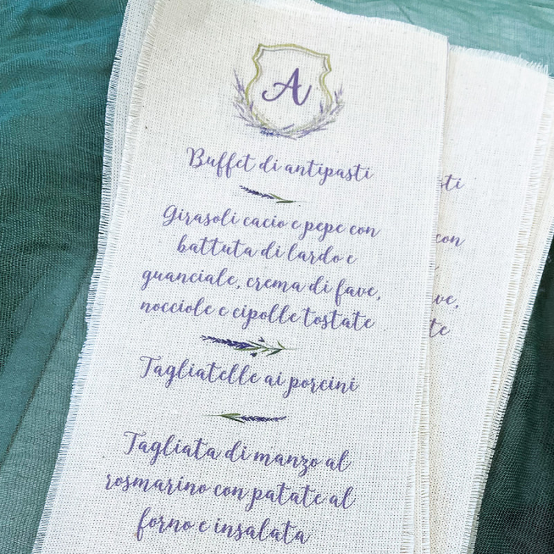 Menu in tessuto 