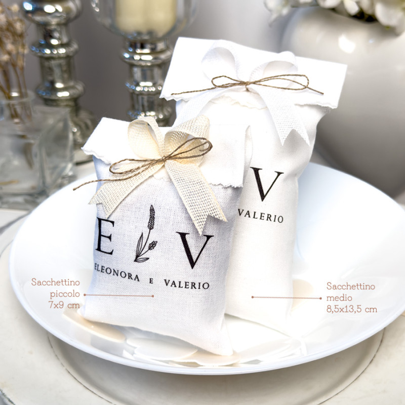 Sacchettino portaconfetti medio iniziali