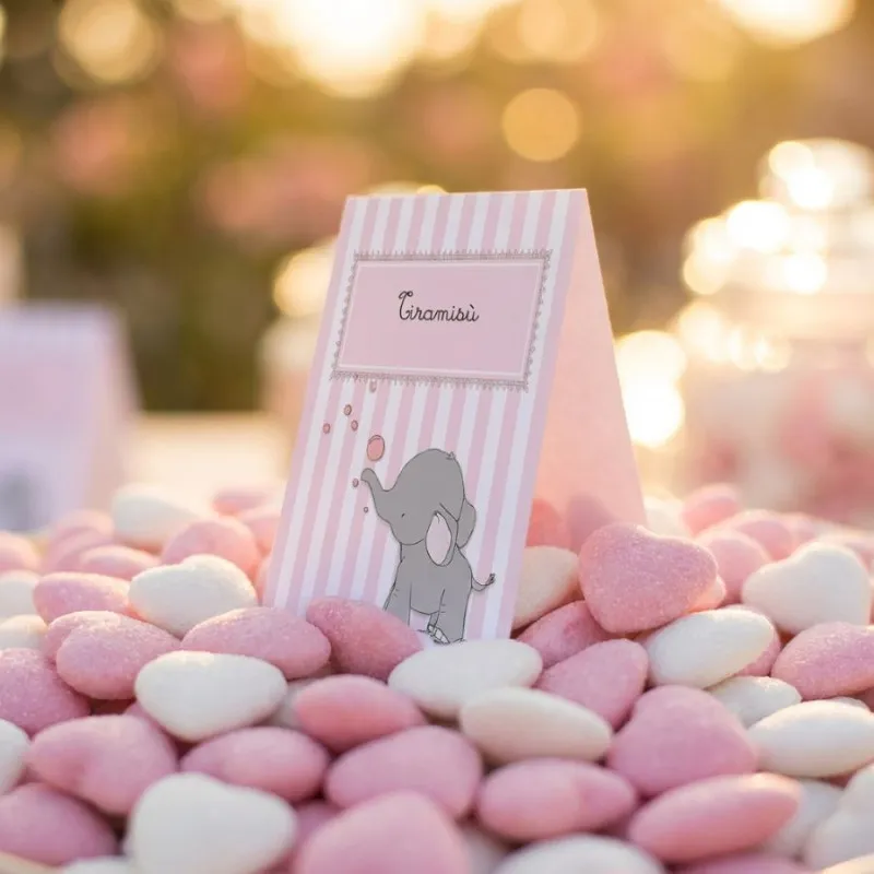 Segnagusto confettata personalizzato elefantina
