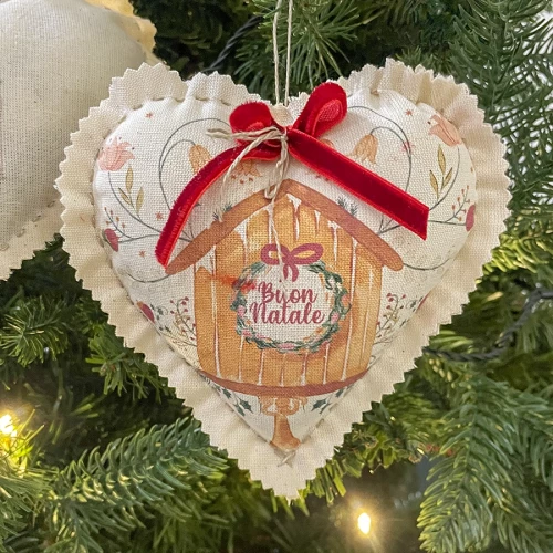 Cuore medio Natale personalizzato 