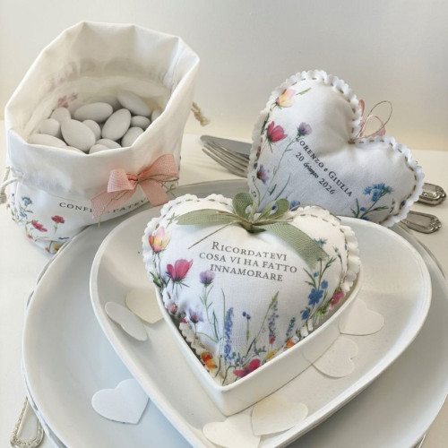 Bomboniere matrimonio cuore medio iniziali