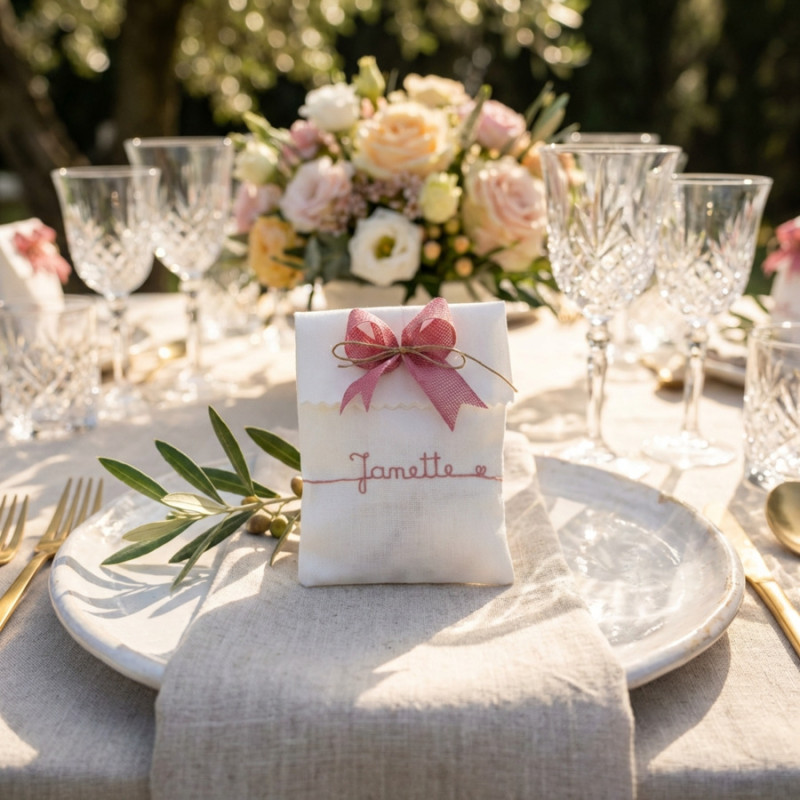 Sacchettino portaconfetti piccolo calligrafico